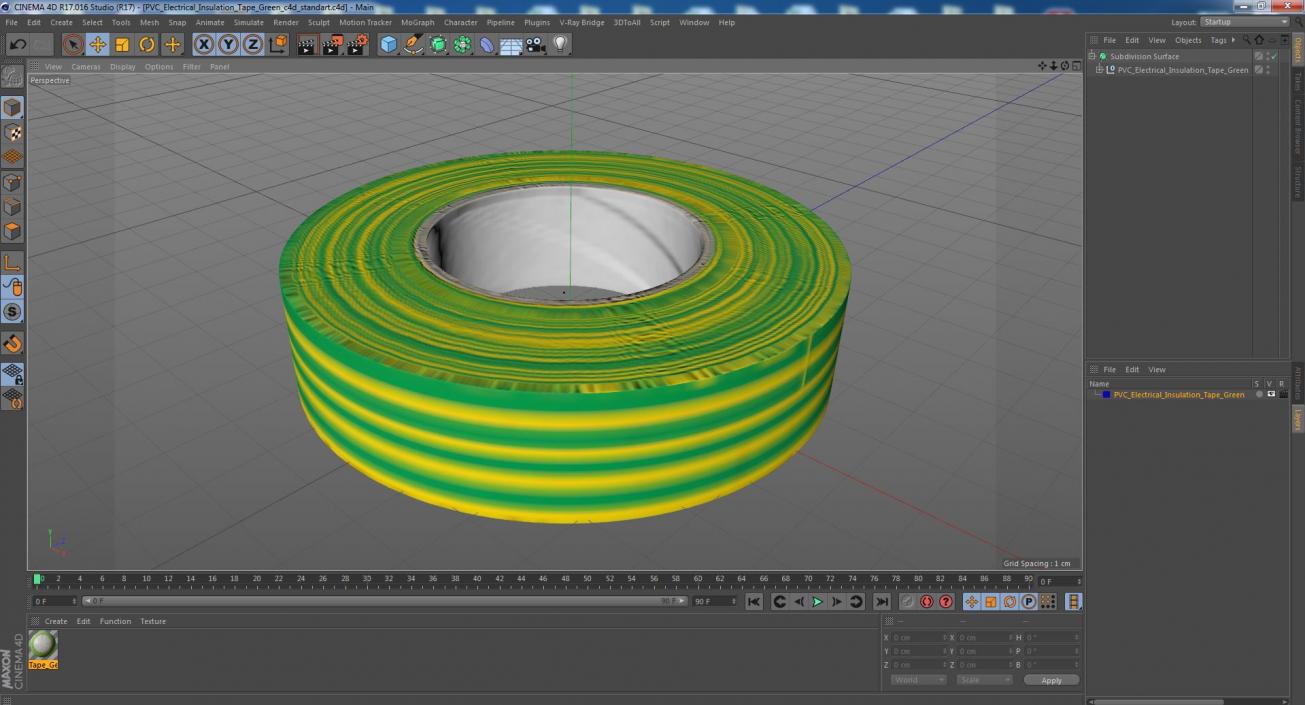 3D PVC Electrical Insulation Tape Green