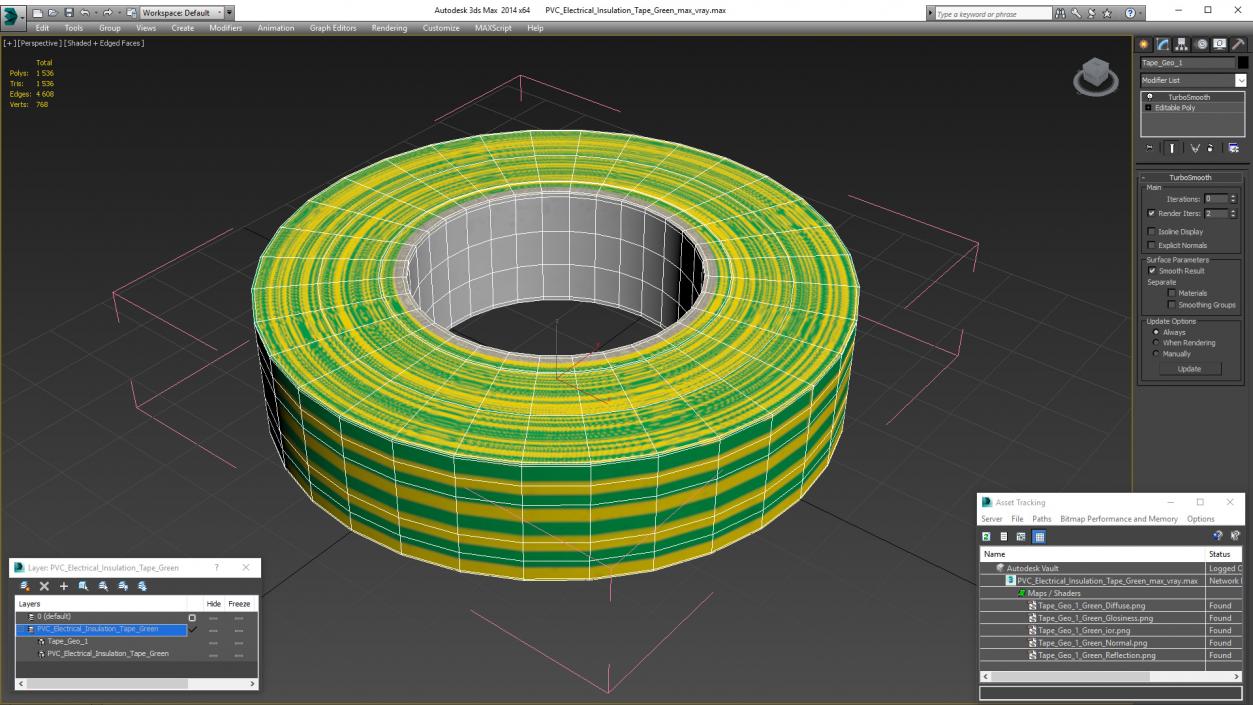 3D PVC Electrical Insulation Tape Green