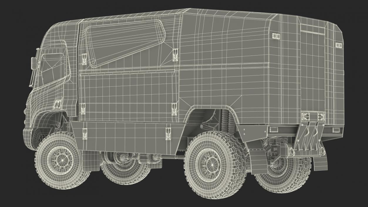 3D Hydrogen Racing Truck Simple Interior Rigged for Maya model