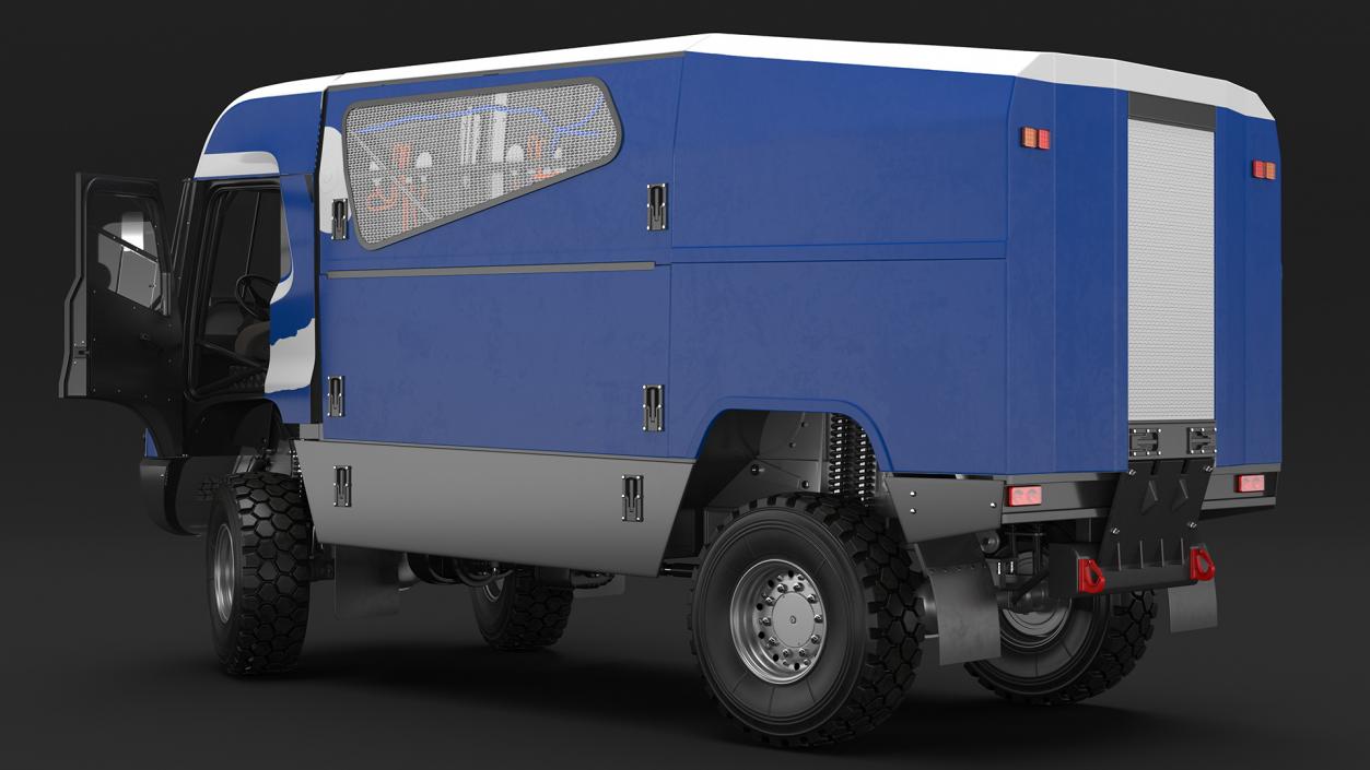 3D Hydrogen Racing Truck Simple Interior Rigged for Cinema 4D model