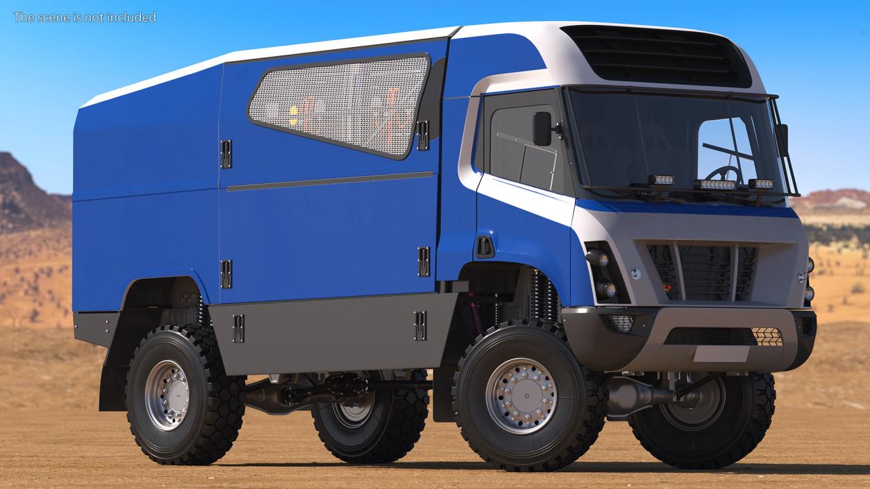 3D Hydrogen Racing Truck Simple Interior Rigged for Cinema 4D model