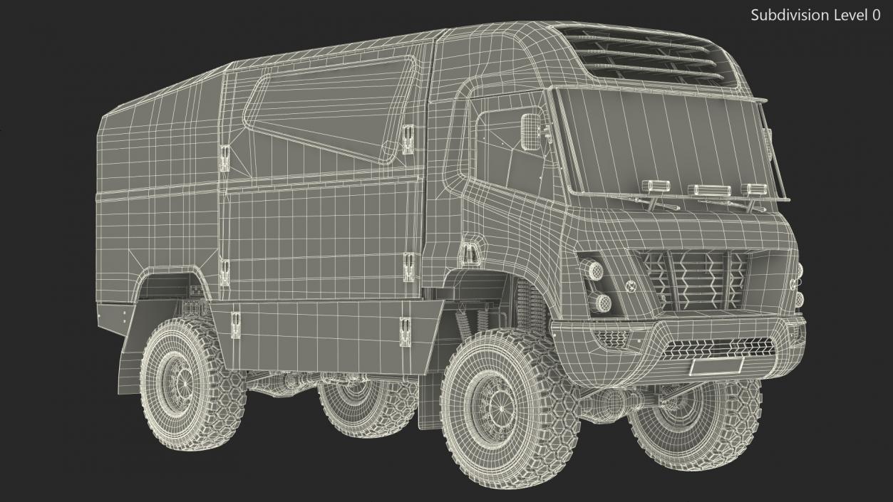 3D Hydrogen Racing Truck Simple Interior Rigged for Cinema 4D model