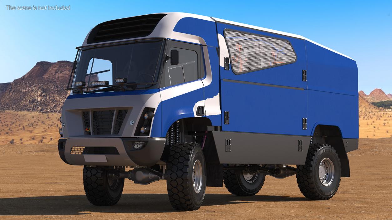 3D Hydrogen Racing Truck Simple Interior Rigged for Cinema 4D model