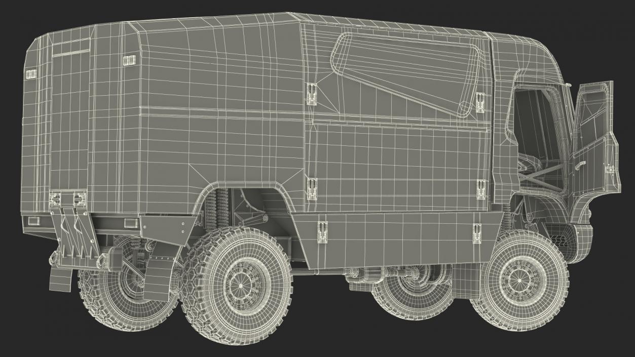 3D Hydrogen Racing Truck Simple Interior Rigged for Maya model