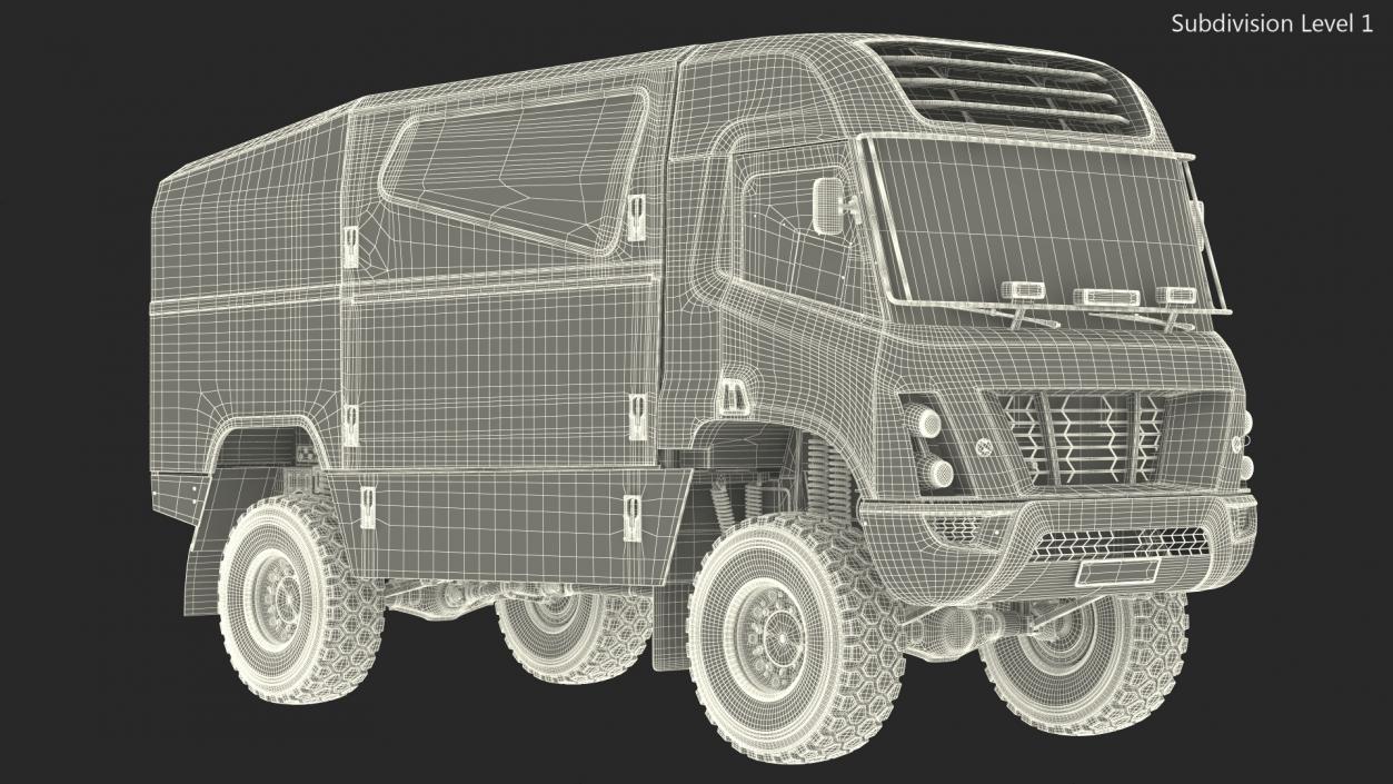 3D Hydrogen Racing Truck Simple Interior Rigged for Maya model