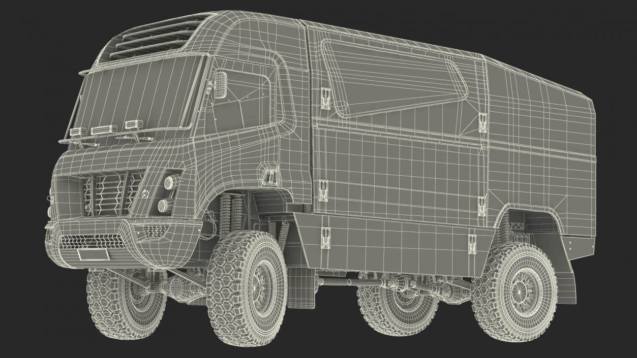 Hydrogen Racing Truck Simple Interior Rigged 3D model