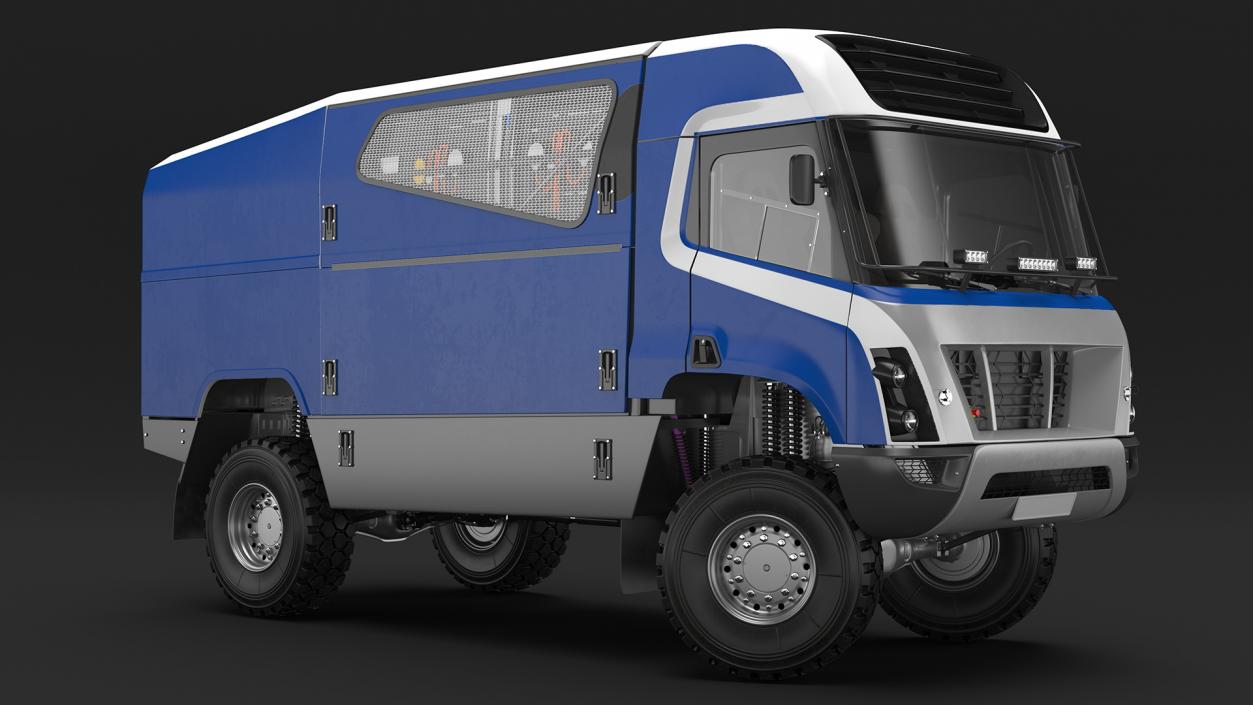 3D Hydrogen Racing Truck Simple Interior Rigged for Cinema 4D model