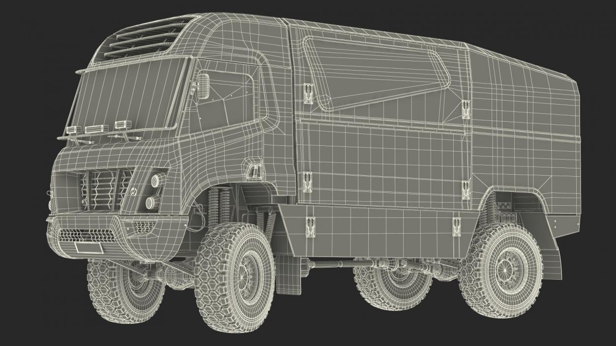 3D Hydrogen Racing Truck Simple Interior Rigged for Cinema 4D model