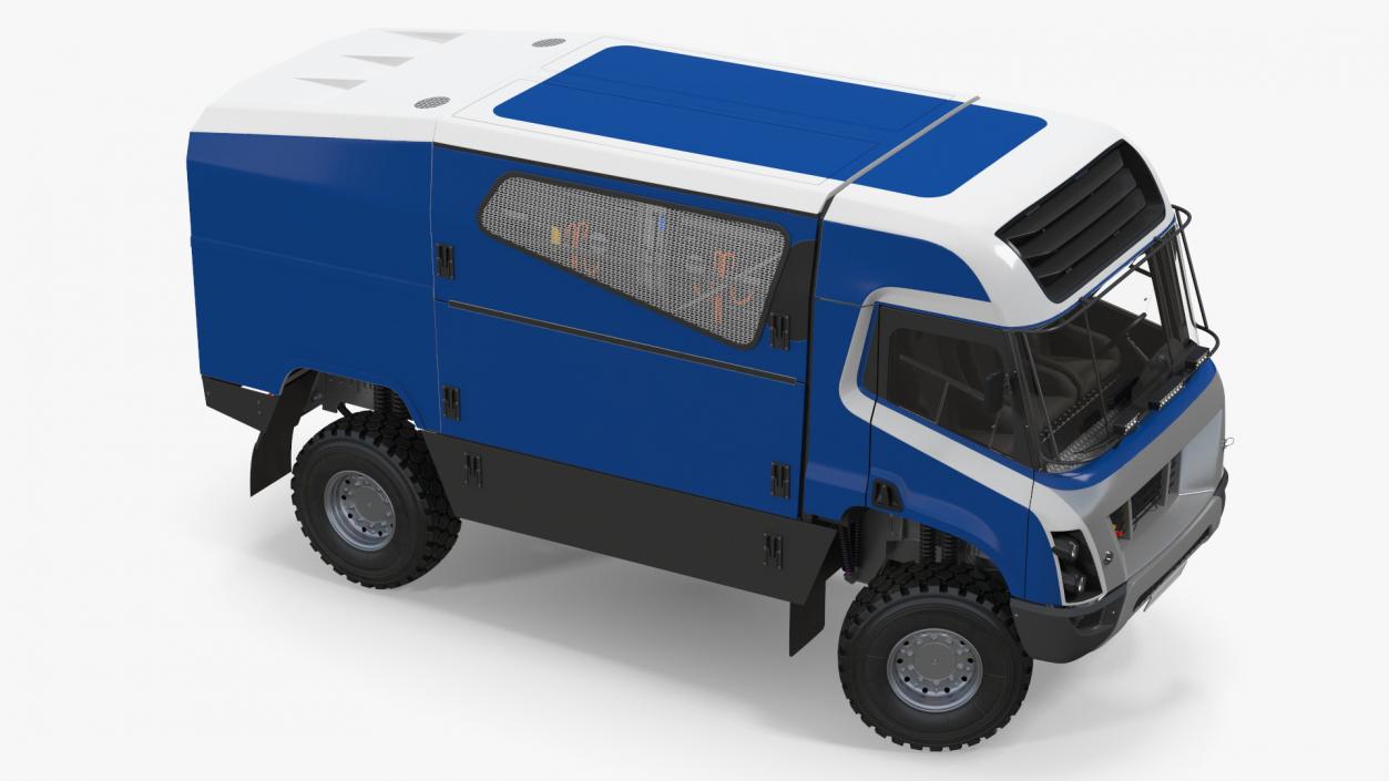 3D Hydrogen Racing Truck Simple Interior Rigged for Cinema 4D model