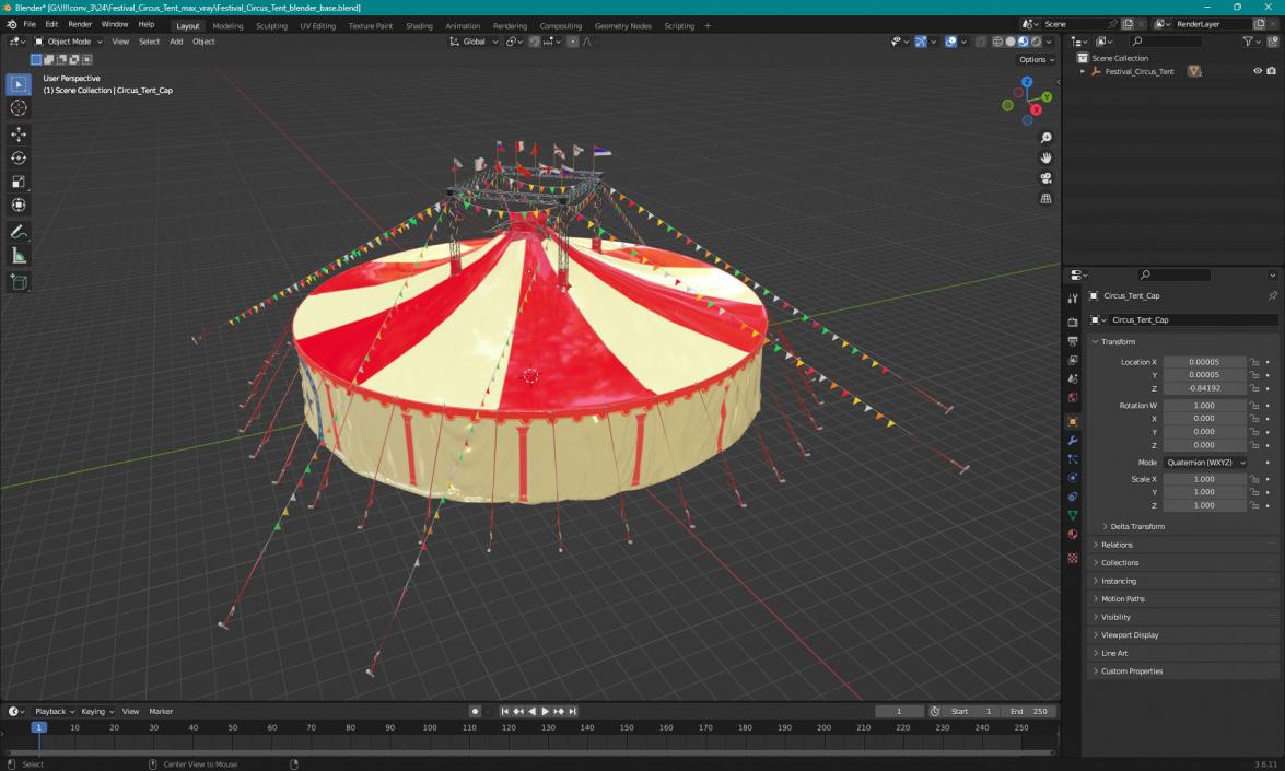 3D model Festival Circus Tent