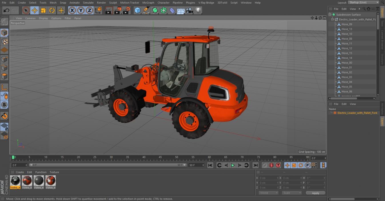 Electric Loader with Pallet Fork 3D