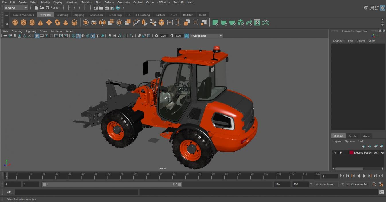 Electric Loader with Pallet Fork 3D