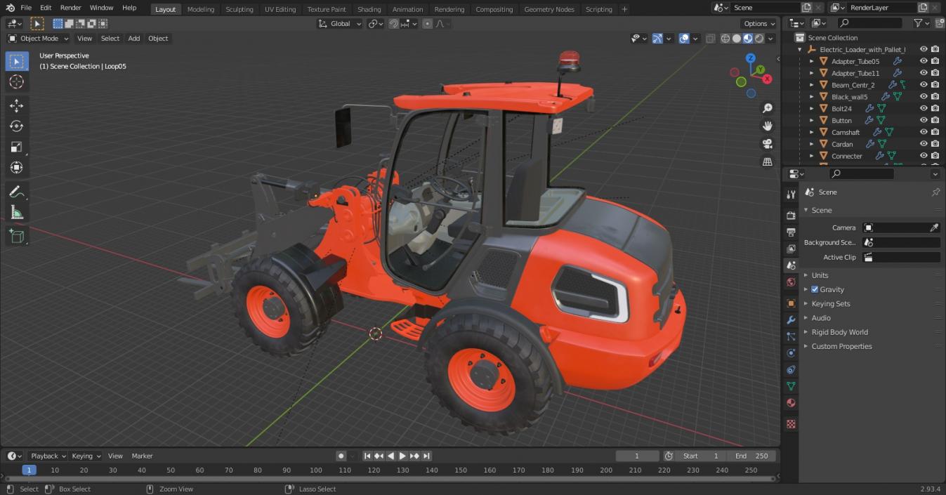 Electric Loader with Pallet Fork 3D