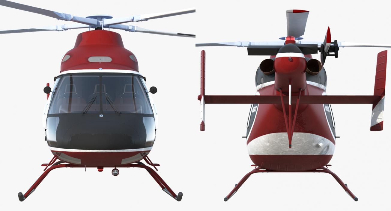 3D Kazan Ansat Russian Light Helicopter Rigged model