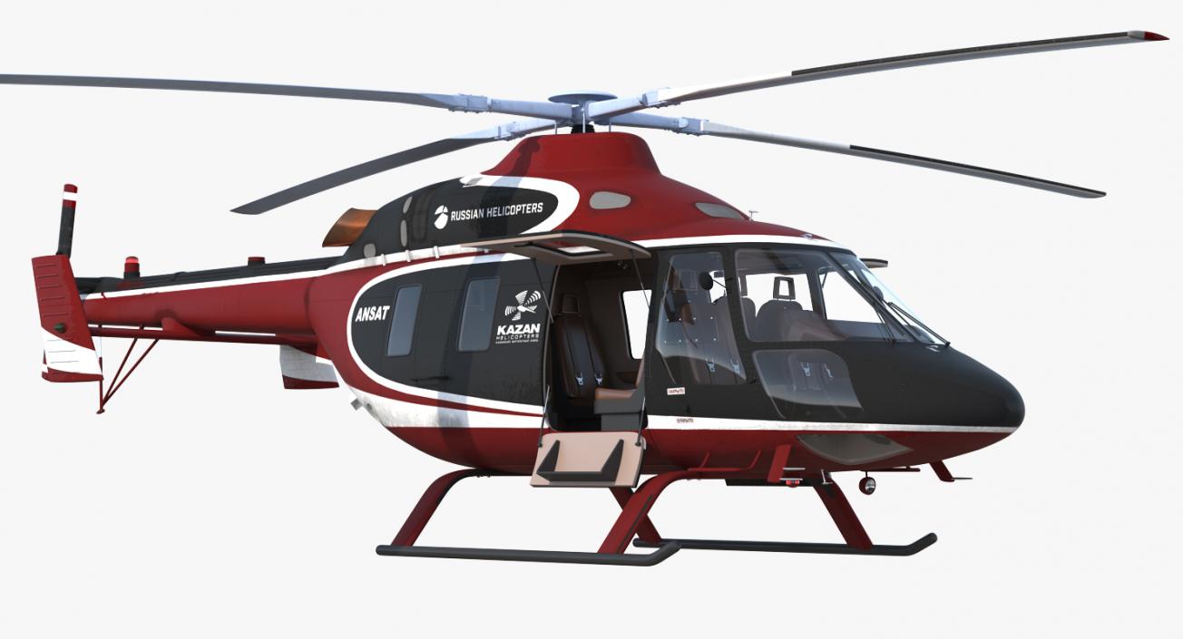 3D Kazan Ansat Russian Light Helicopter Rigged model