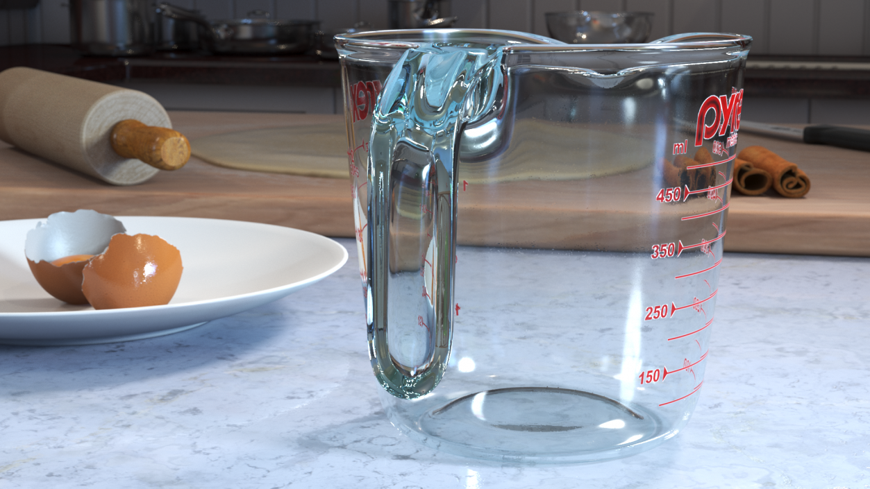 3D model Glass Measuring Cup 500ml