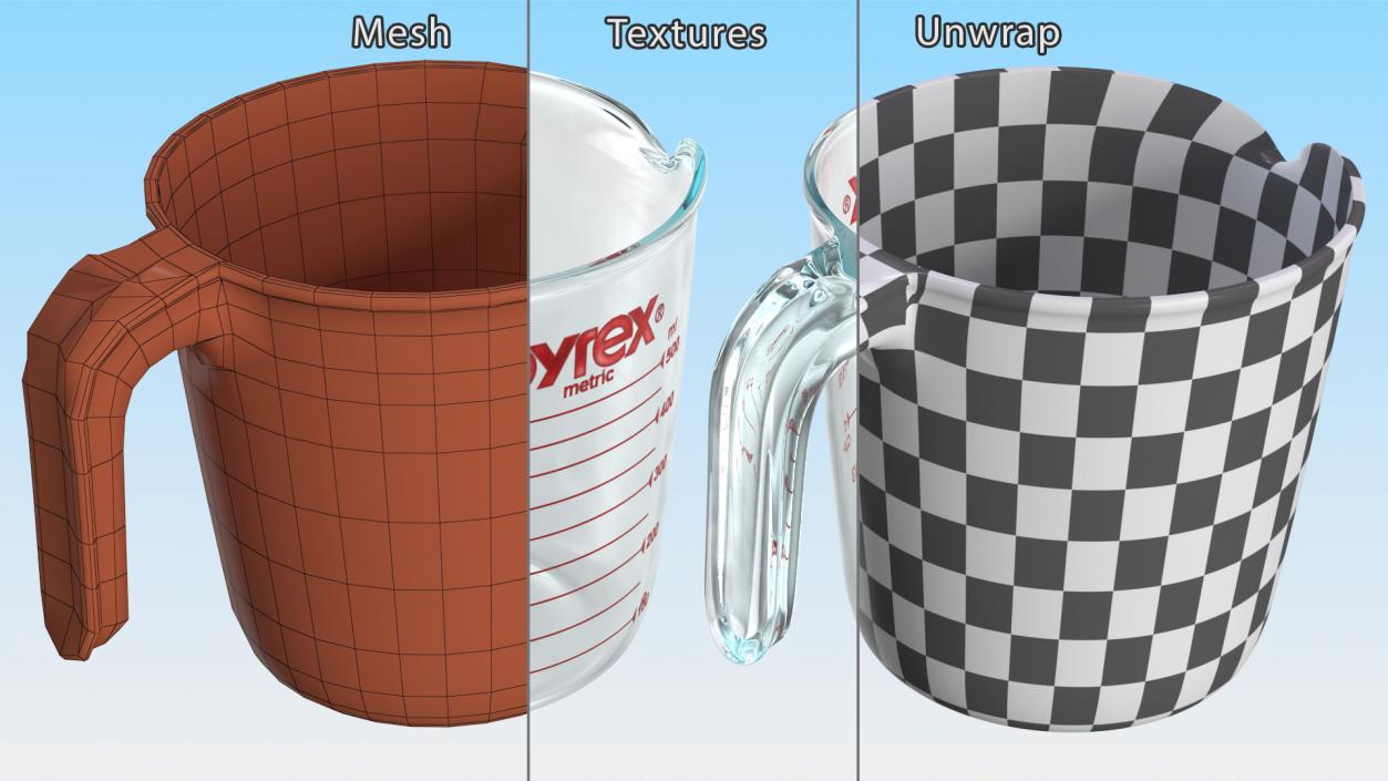 3D model Glass Measuring Cup 500ml