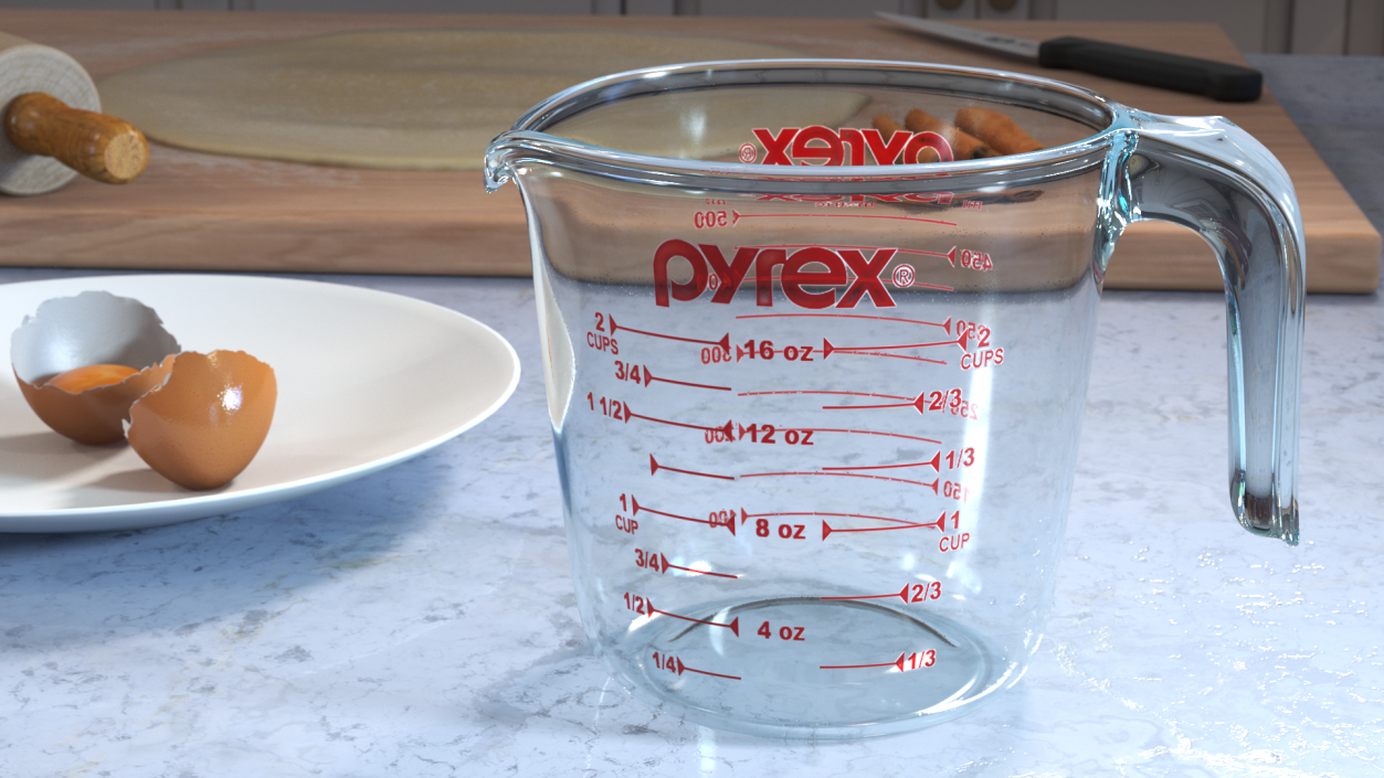 3D model Glass Measuring Cup 500ml