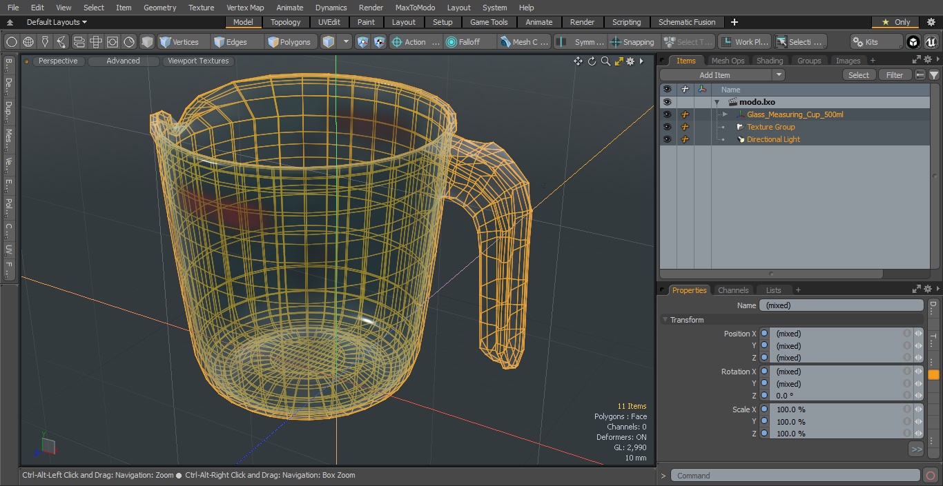 3D model Glass Measuring Cup 500ml