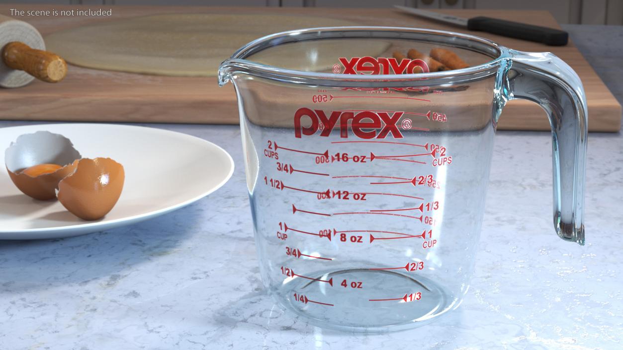 3D model Glass Measuring Cup 500ml