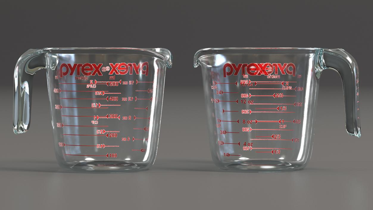 3D model Glass Measuring Cup 500ml