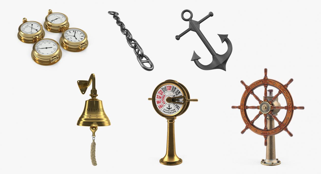 3D model Old Ship Parts Collection