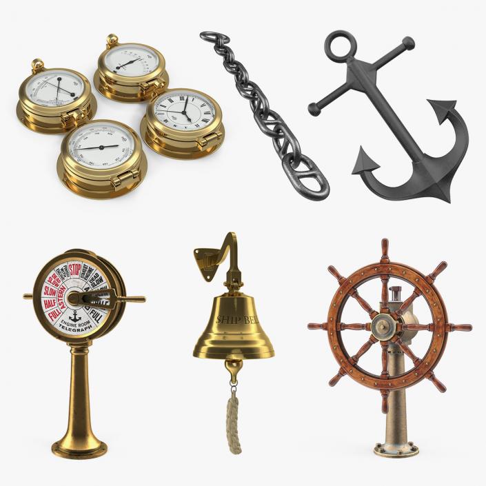 3D model Old Ship Parts Collection