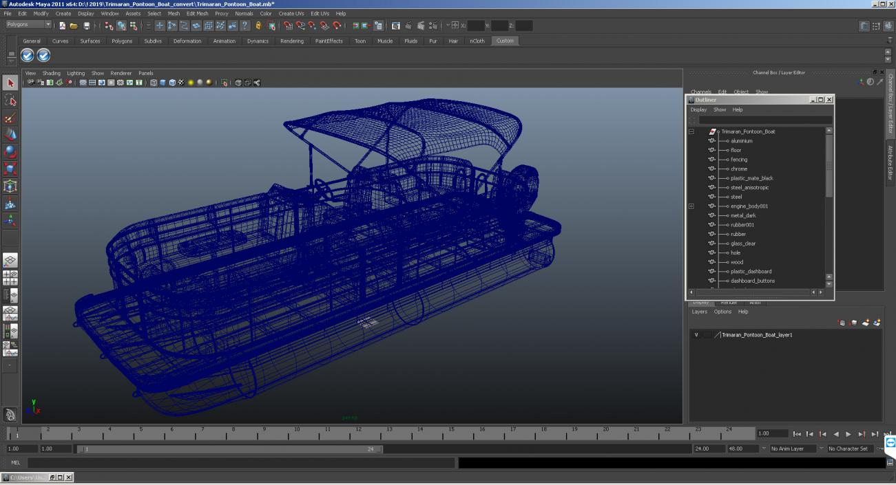 3D Pontoon Boat Bennington SX25 model