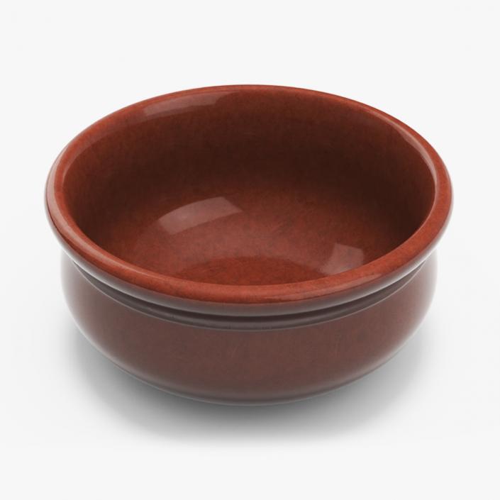 3D Round Brown Bowl