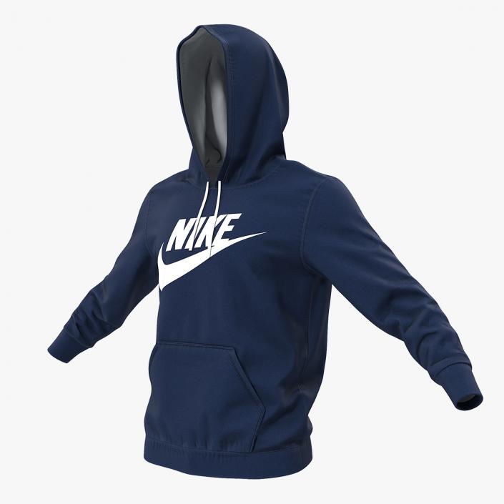 3D Blue Hoodie Nike Raised Hood model