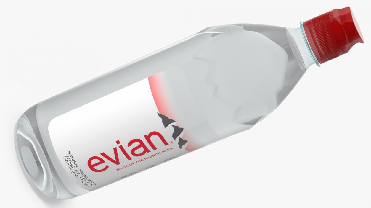 Evian Water 750ml Plastic Bottle 3D