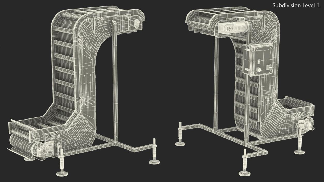 3D Vertical Conveyor With Control Box Rigged