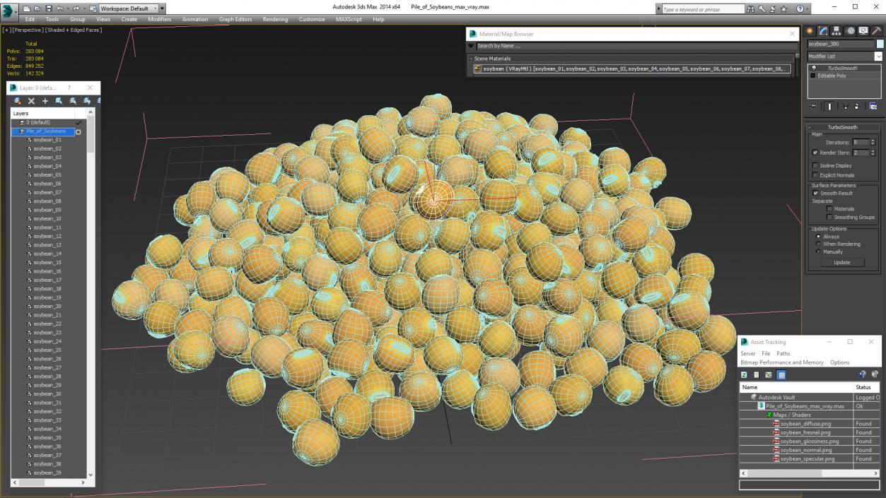 3D Pile of Soybeans