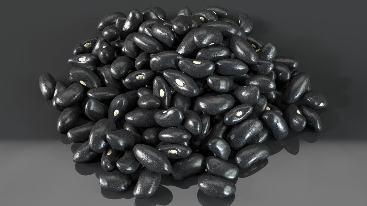 3D Pile of Black Turtle Beans