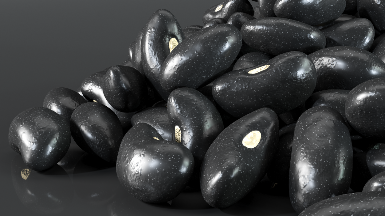 3D Pile of Black Turtle Beans