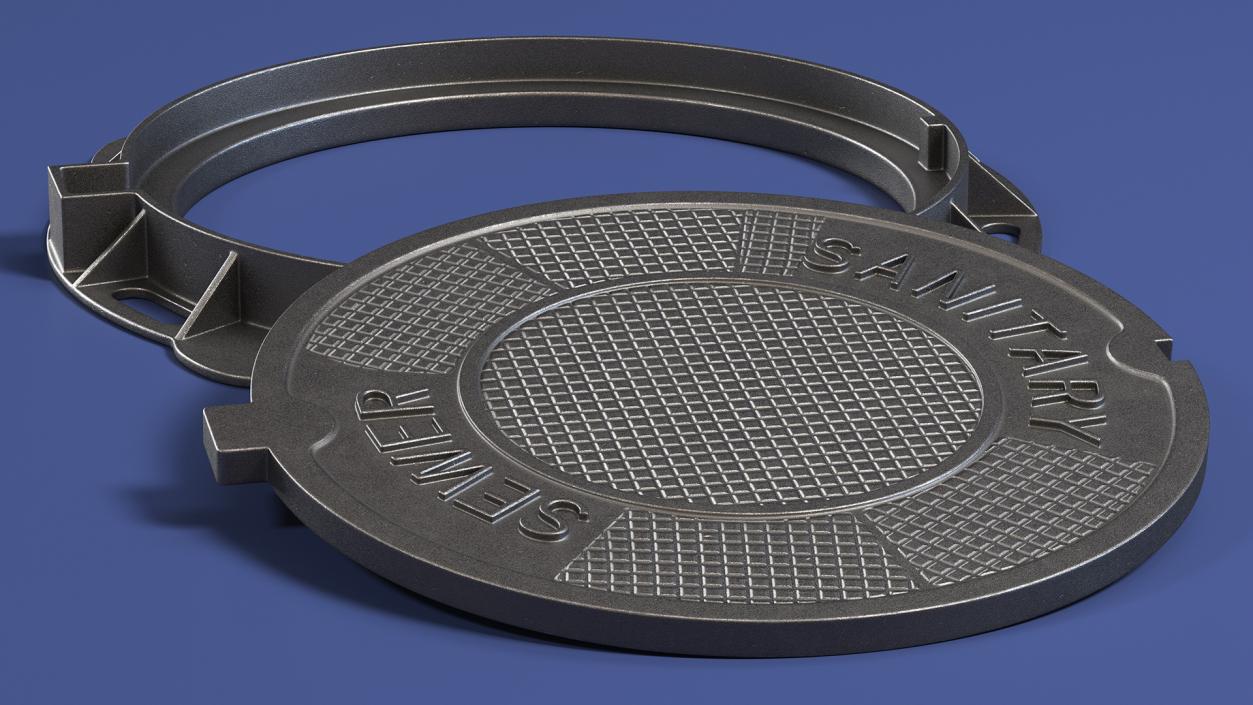 Iron Manhole Cover New 3D