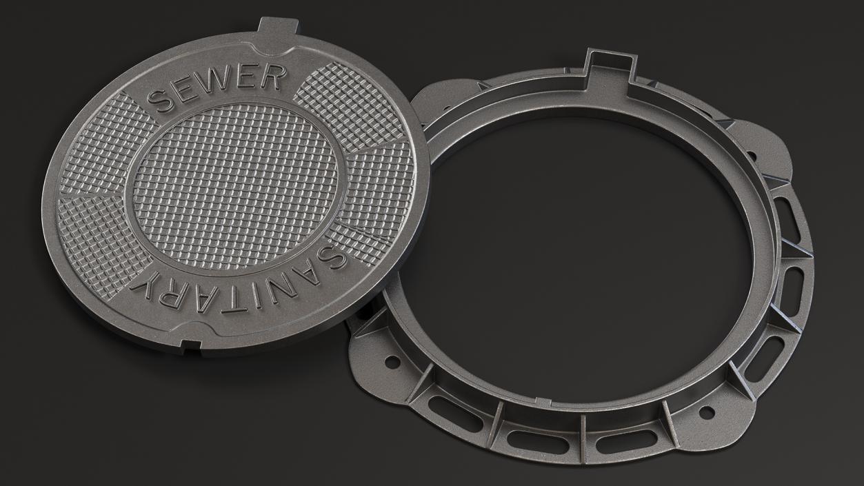 Iron Manhole Cover New 3D