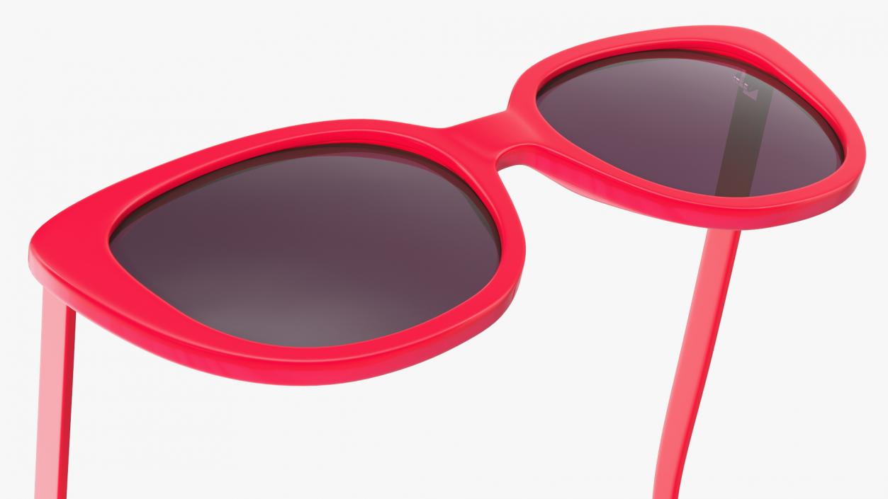 Red Cat Eye Sunglasses 3D