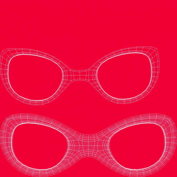 Red Cat Eye Sunglasses 3D