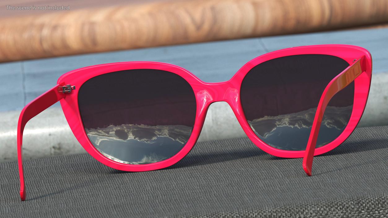 Red Cat Eye Sunglasses 3D