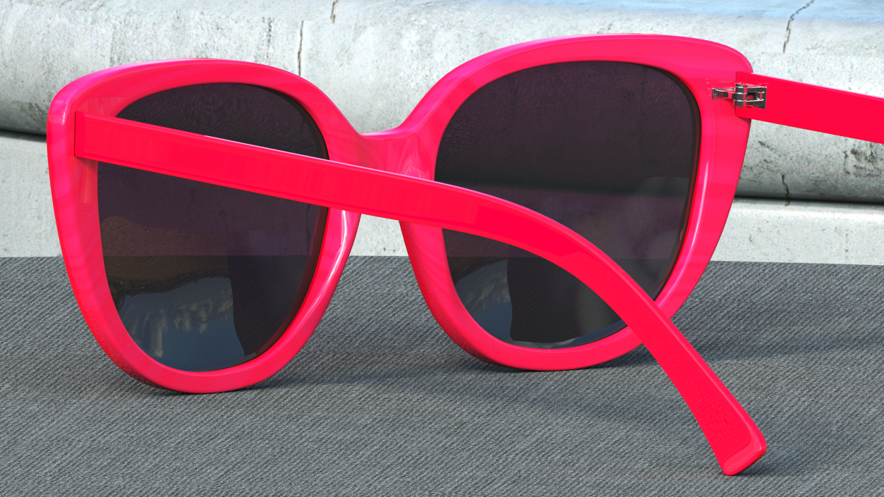 Red Cat Eye Sunglasses 3D