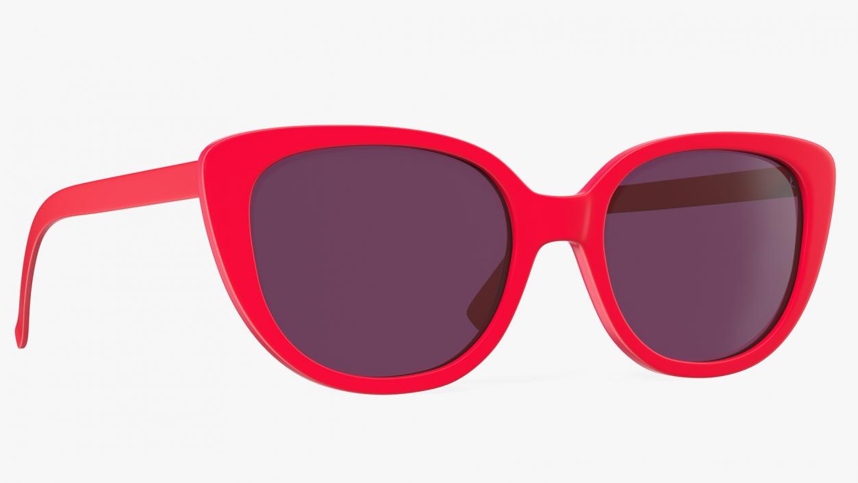 Red Cat Eye Sunglasses 3D