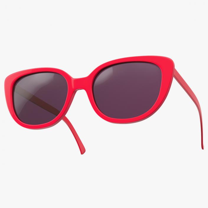 Red Cat Eye Sunglasses 3D