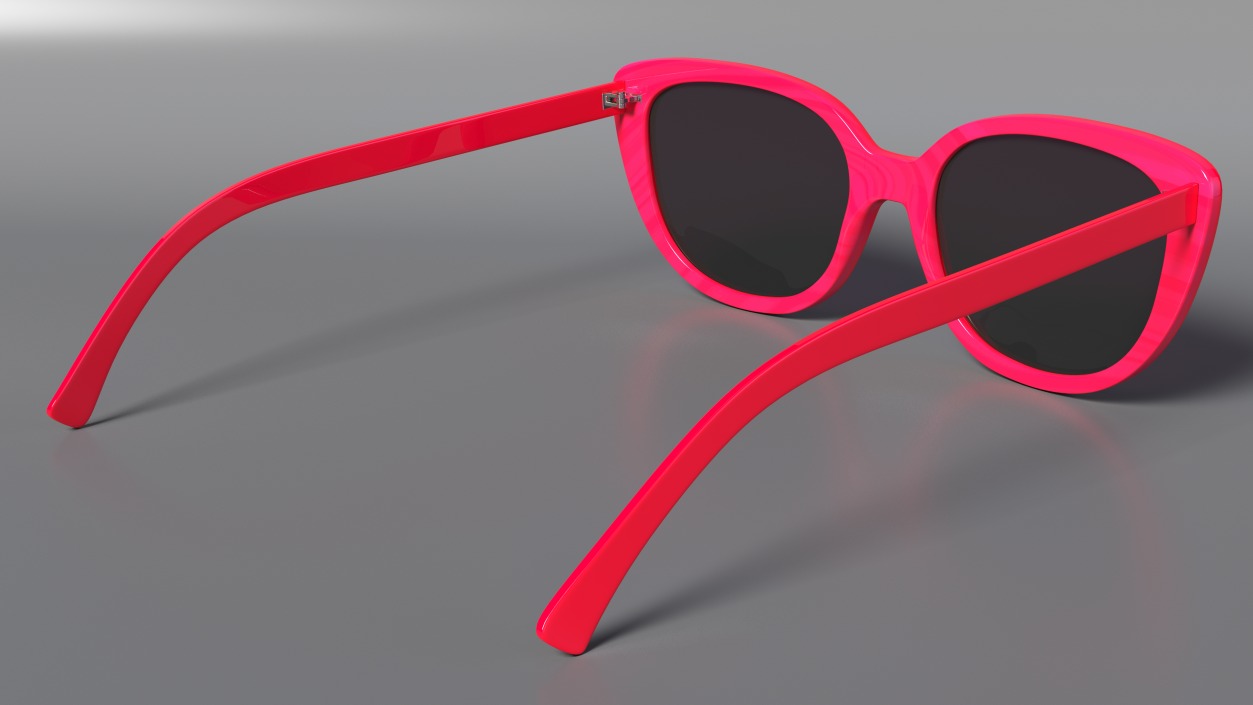 Red Cat Eye Sunglasses 3D