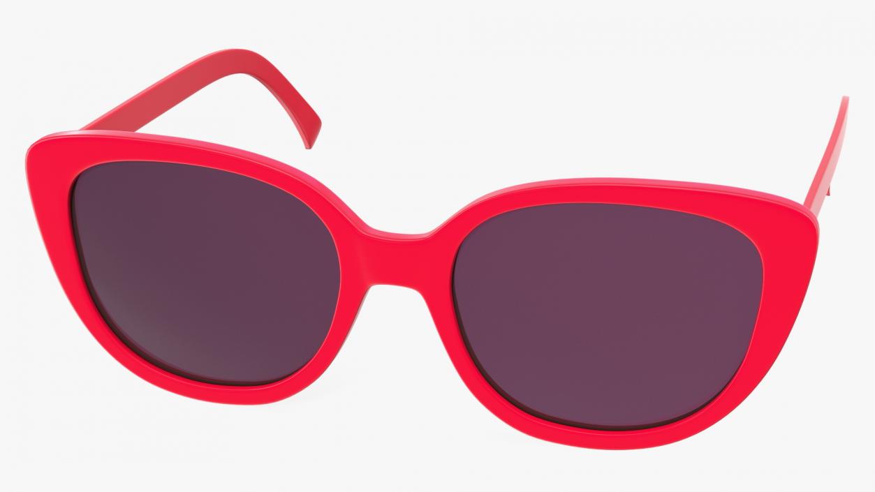 Red Cat Eye Sunglasses 3D