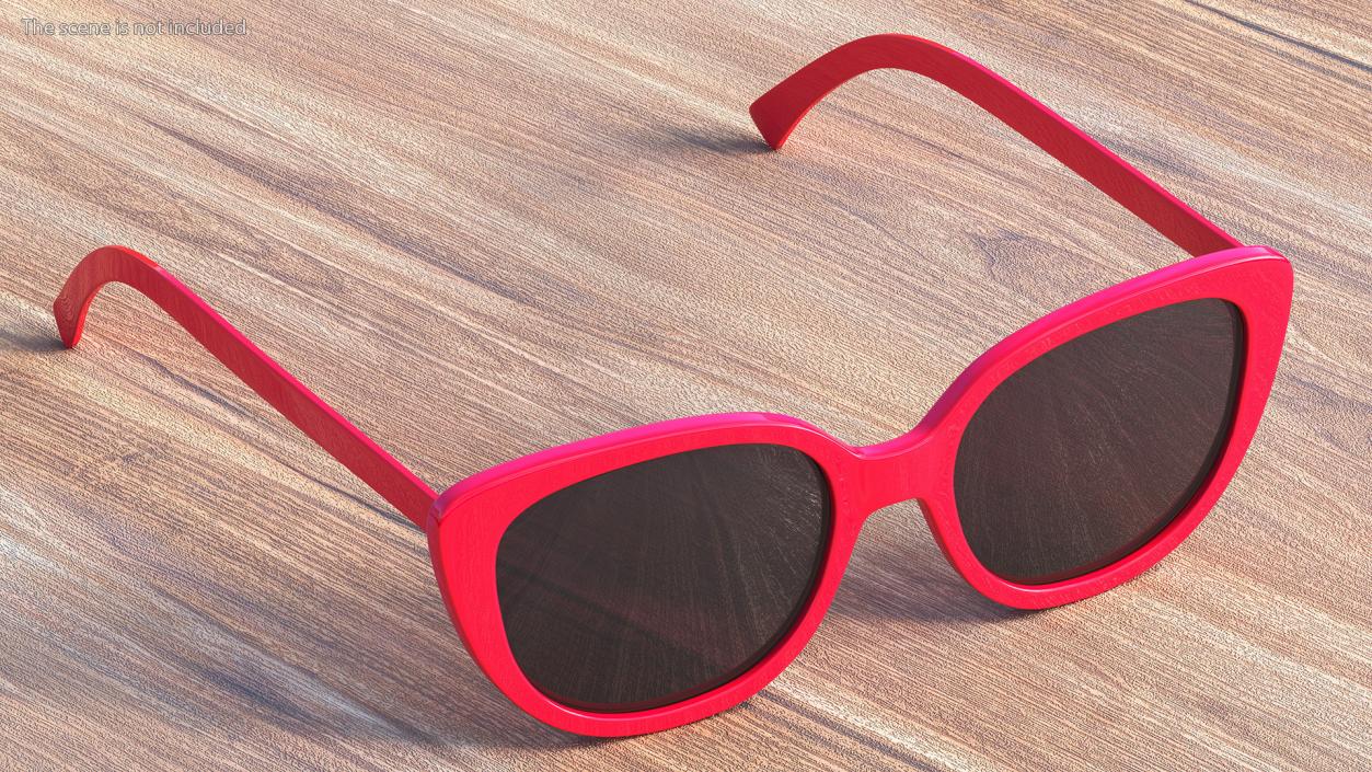 Red Cat Eye Sunglasses 3D