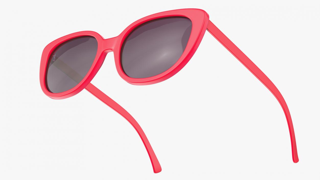 Red Cat Eye Sunglasses 3D