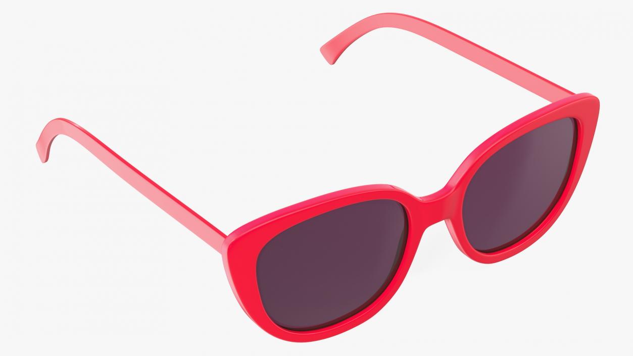 Red Cat Eye Sunglasses 3D