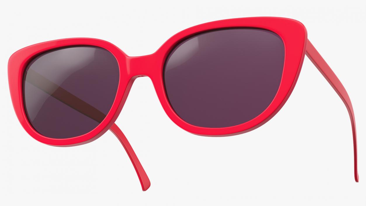 Red Cat Eye Sunglasses 3D