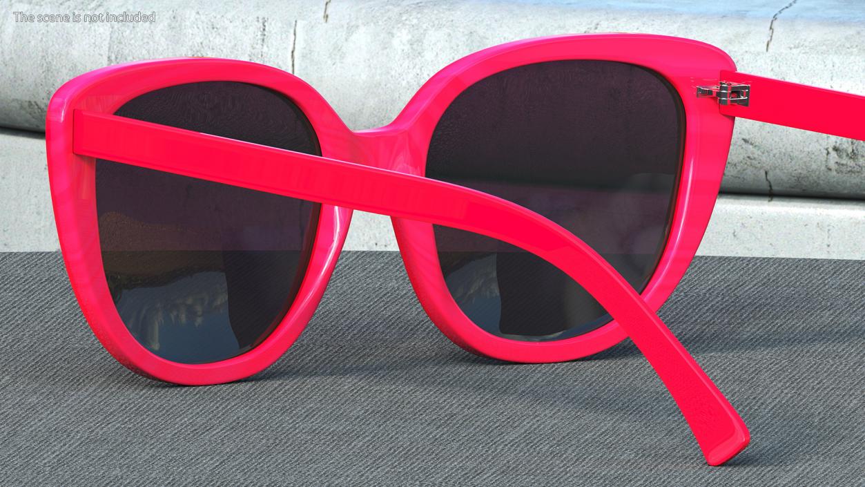 Red Cat Eye Sunglasses 3D